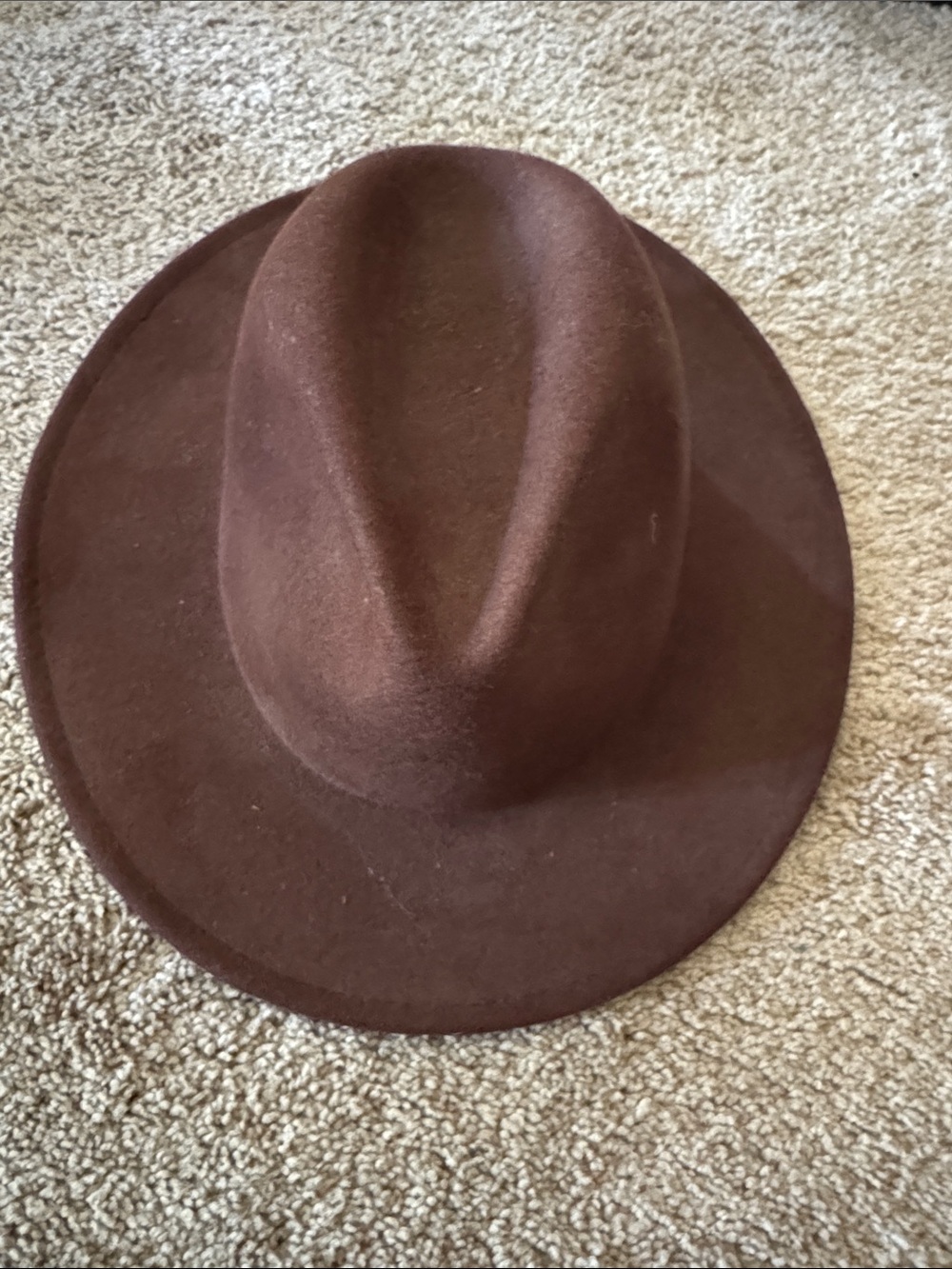 Classic Wide-Brim Felt Fedora in Rich Brown